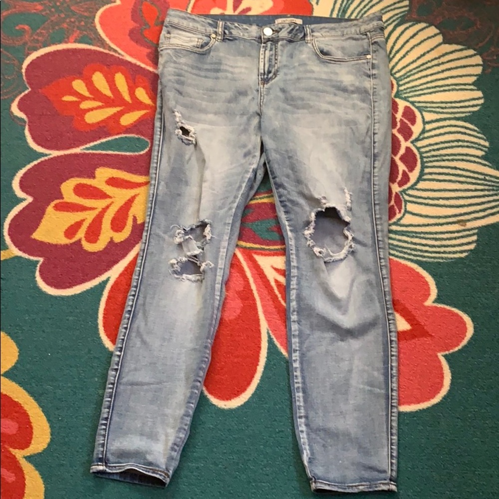 Size 18 distressed jeans